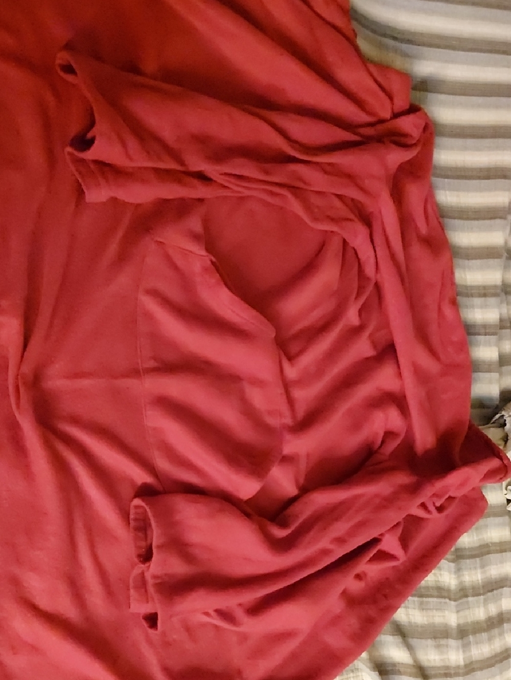 Red Cozy V-Neck Long Sleeve Blanket